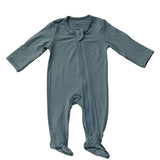 Dusty Blue Bamboo Zipper Milk & Baby