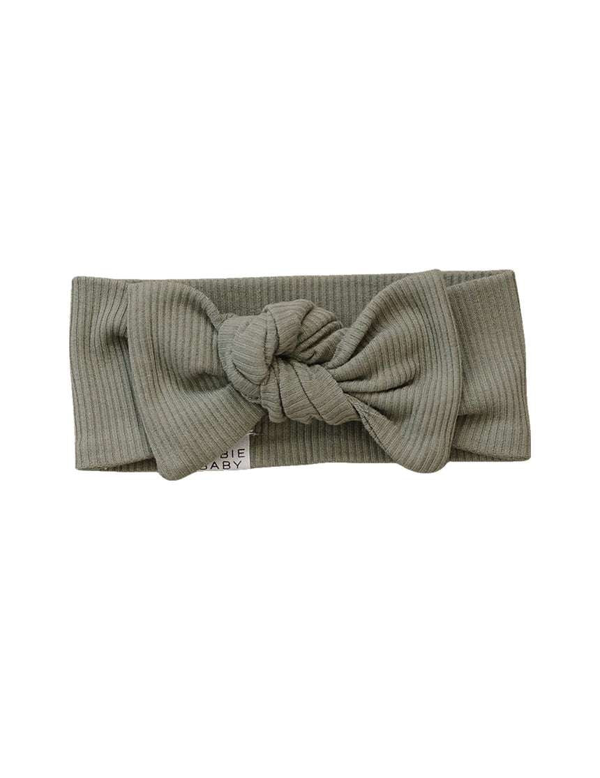 Green Organic Cotton Ribbed Head Wrap Milk & Baby