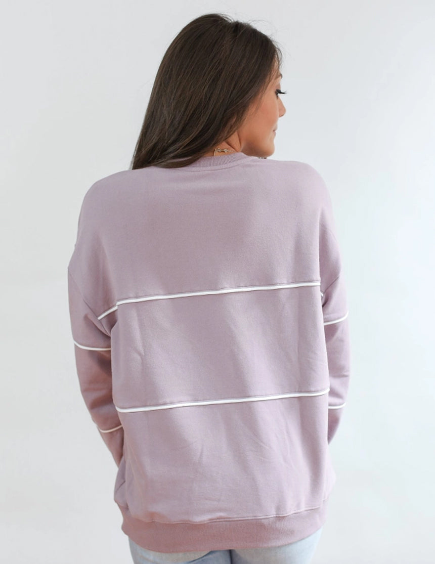 Lilac French Terry Nursing Sweatshirt with Piping – Milk & Baby
