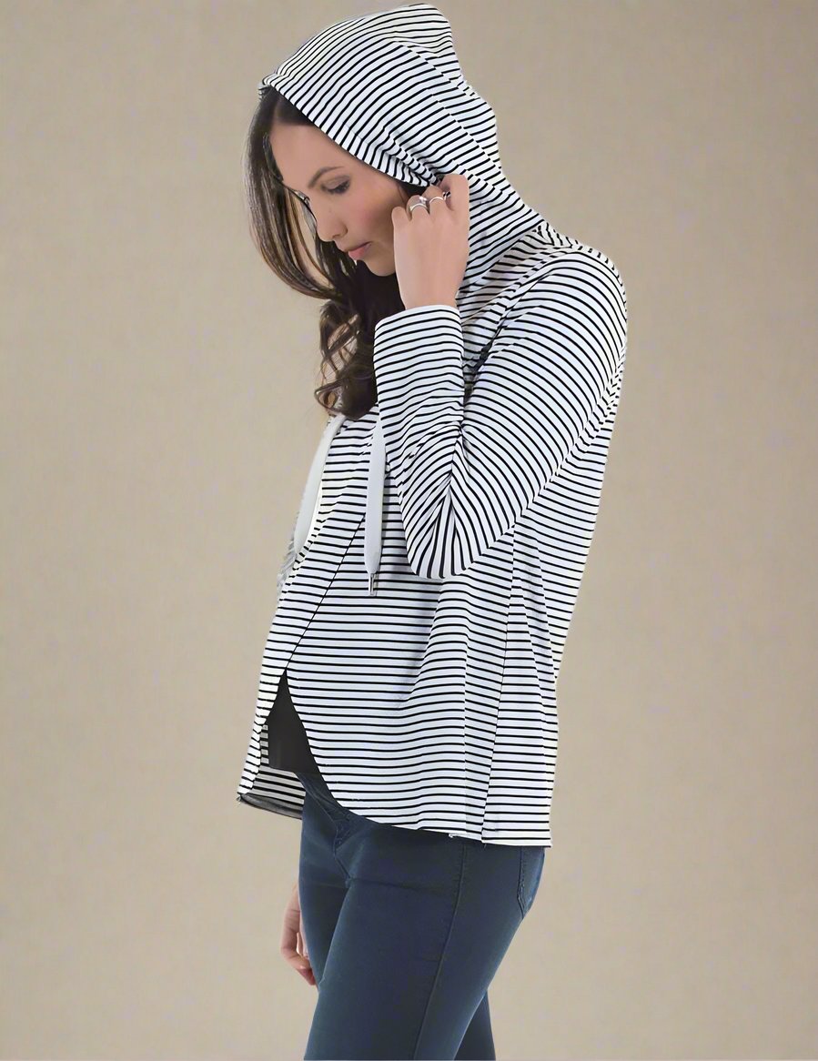 Petal Hem Hoodie Nursing Tee Milk & Baby