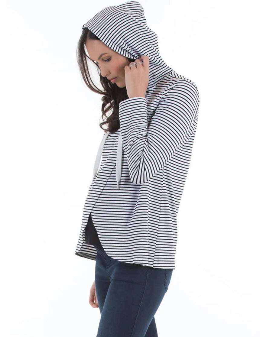 Petal Hem Hoodie Nursing Tee Milk & Baby