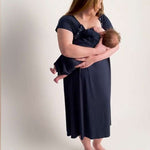 Navy Labor & Delivery Gown Milk & Baby