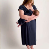 Navy Labor & Delivery Gown Milk & Baby