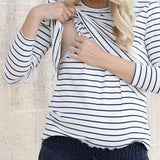 Leonie Maternity/Nursing Navy Stripe Top Milk & Baby