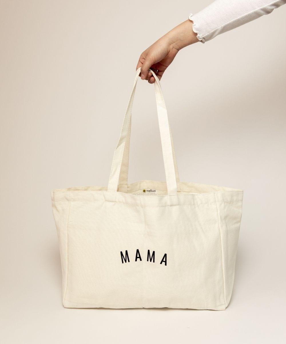 Mama Canvas Tote Bag Milk & Baby