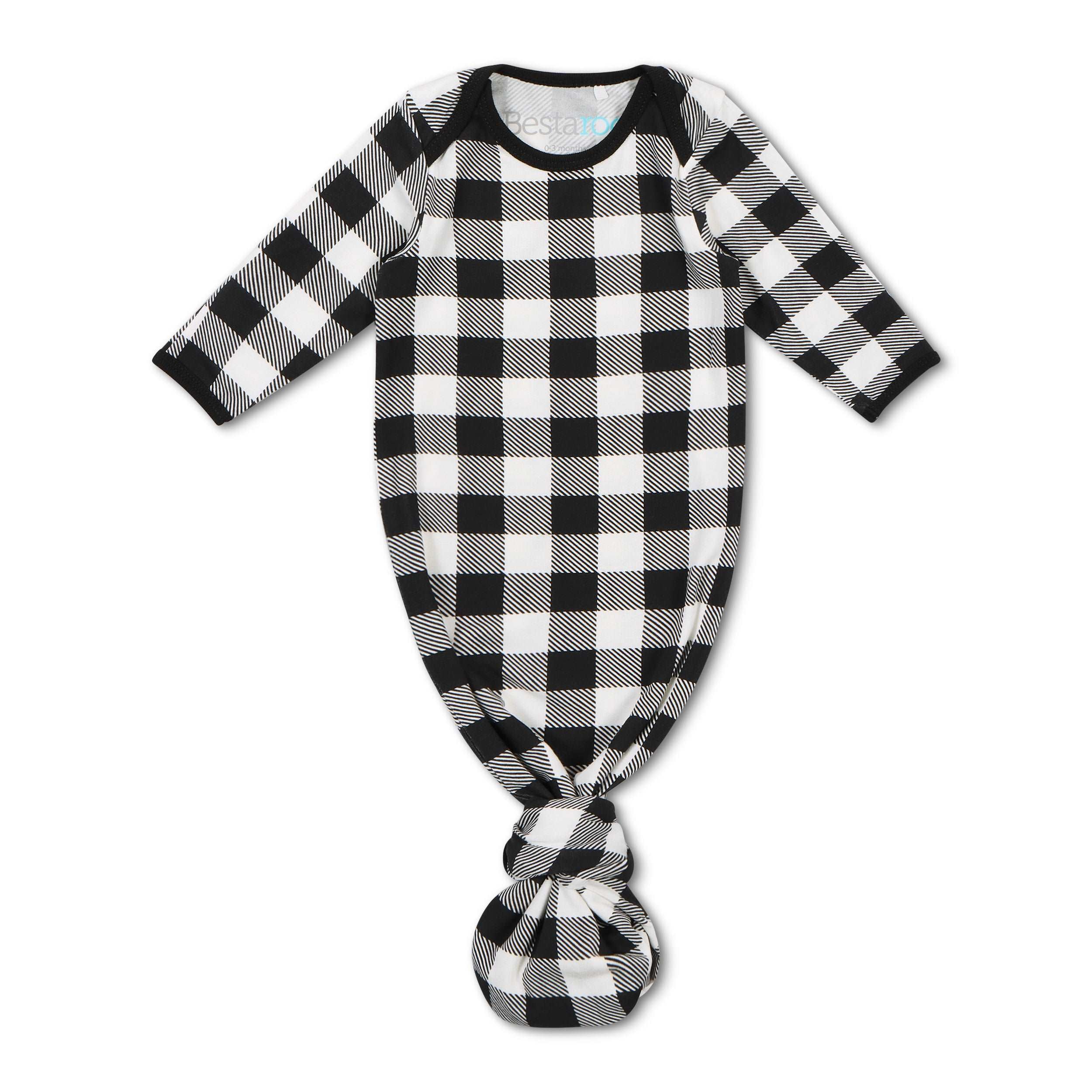 Black and White Plaid Gown Milk & Baby