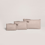 3-Piece Pouch Clutch Purse Set - Taupe