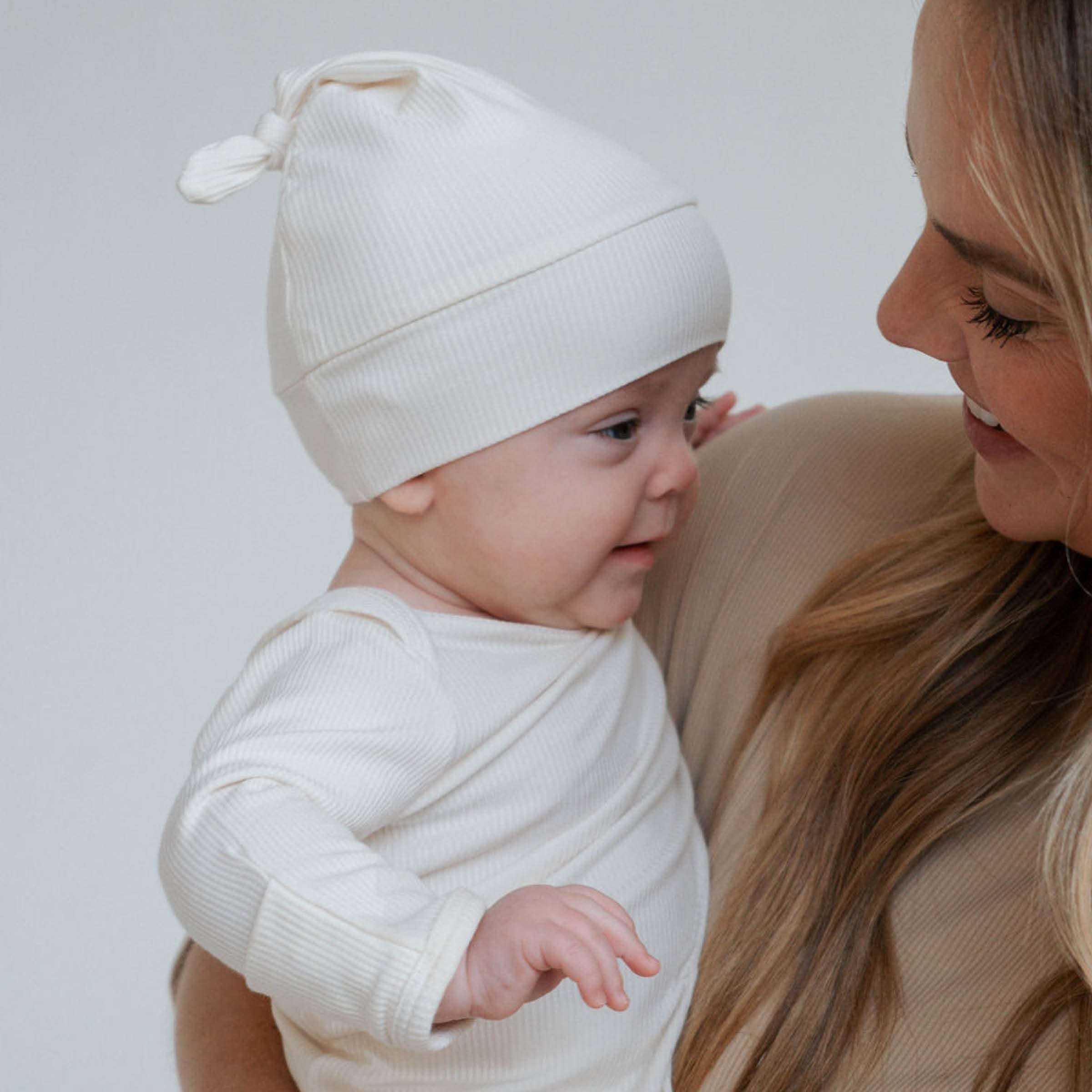 Ivory Ribbed | Beanie Milk & Baby