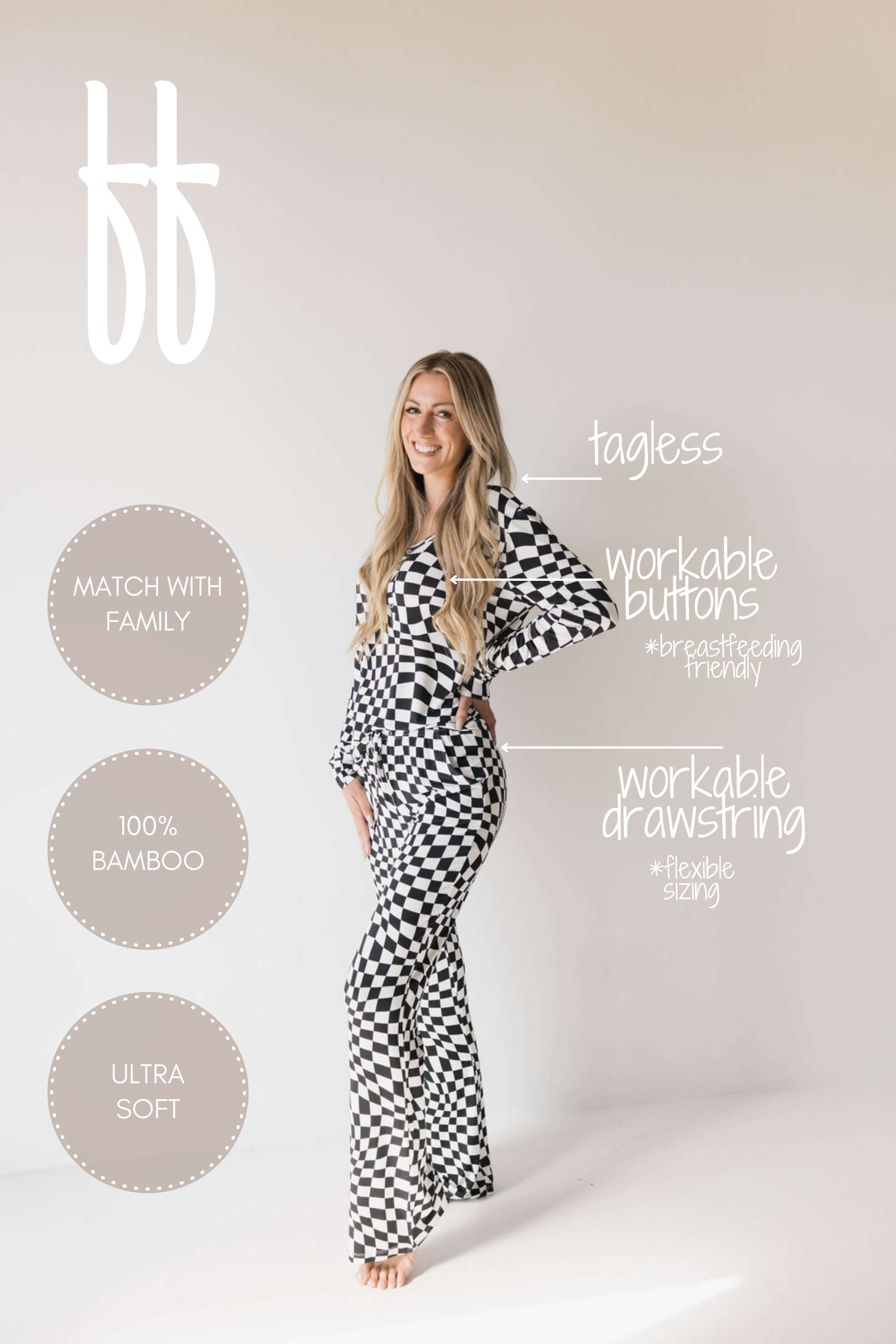 Black & White Wavy Checkerboard | Milk & Baby