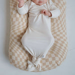 Ivory Ribbed | Bamboo Knotted Gown Milk & Baby