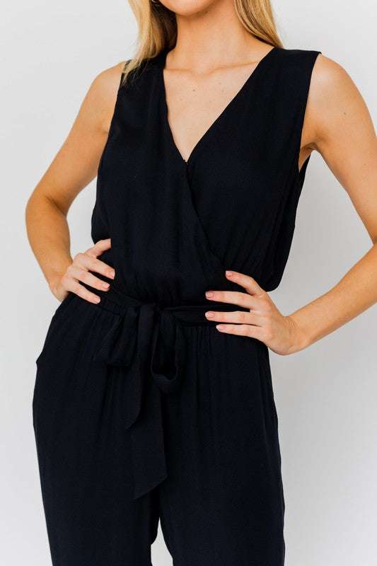 Sleeveless Surplice Jumpsuit | Nursing Friendly Milk & Baby