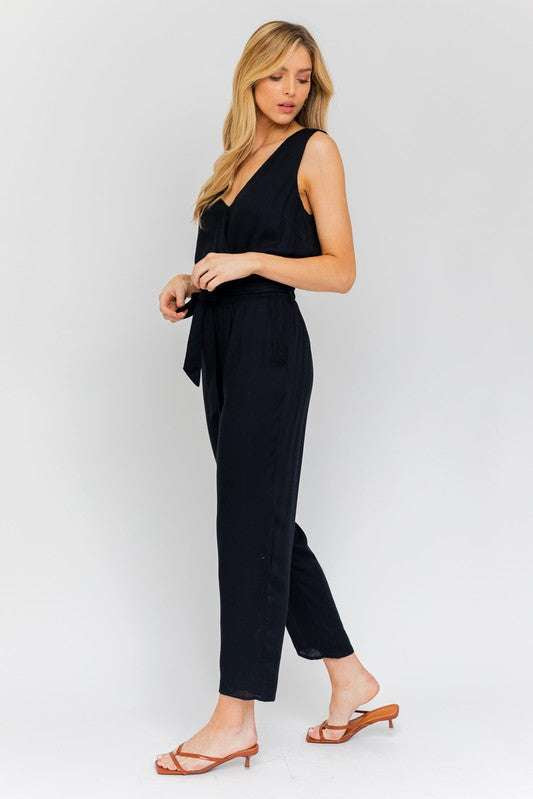 Sleeveless Surplice Jumpsuit | Nursing Friendly Milk & Baby