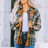 Women Plaid Buttoned Shirt Milk & Baby