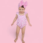 Bubblegum Wavy Checkers Dream Bubble Romper | Milk & Baby