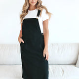 Patty Overall Dress in Black