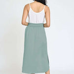 Solid Side Slit Midi Skirt Milk & Baby