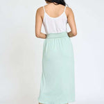 Solid Side Slit Midi Skirt Milk & Baby