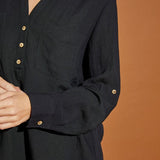 V Neck Button Down Henley Shirt Milk & Baby