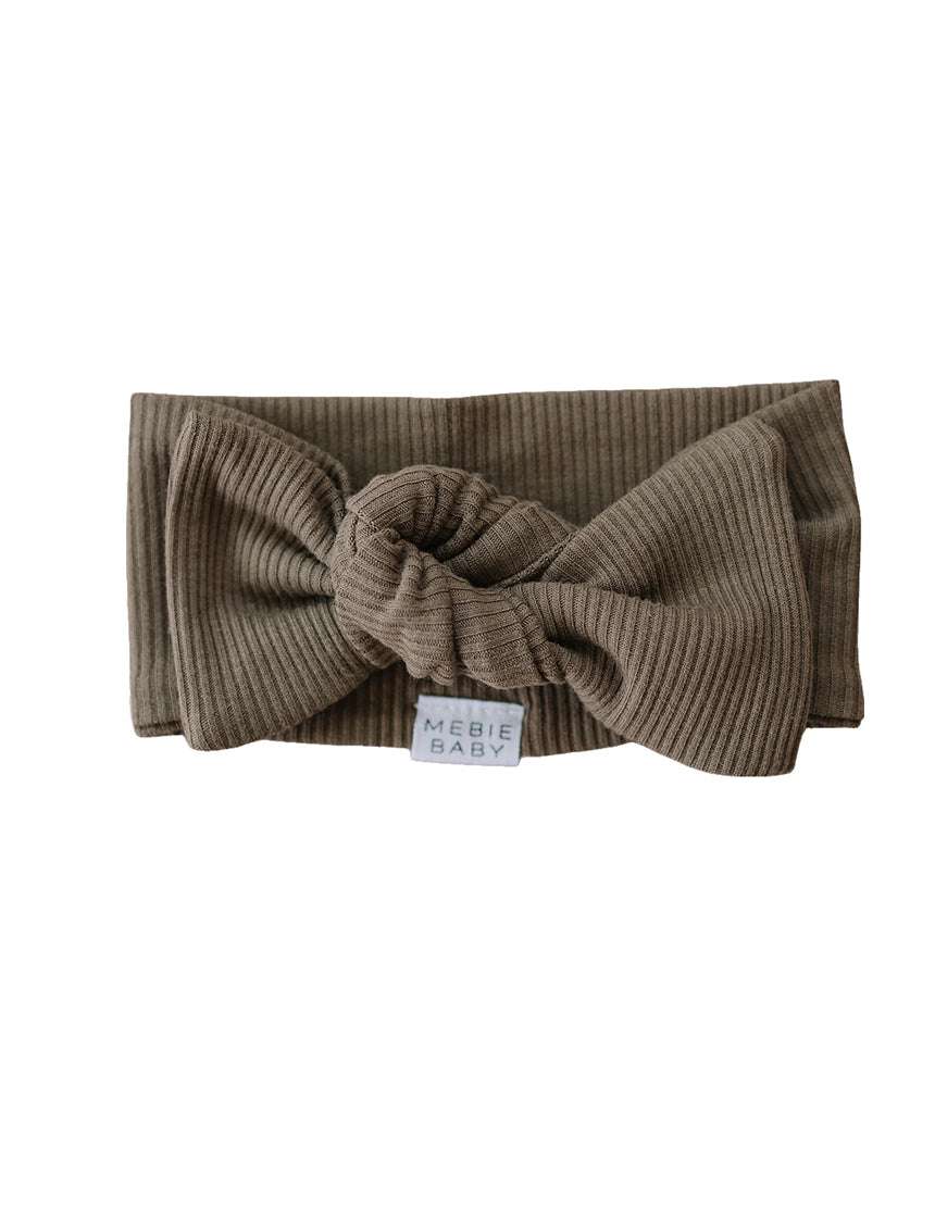 Cocoa Organic Cotton Ribbed Head Wrap Milk & Baby