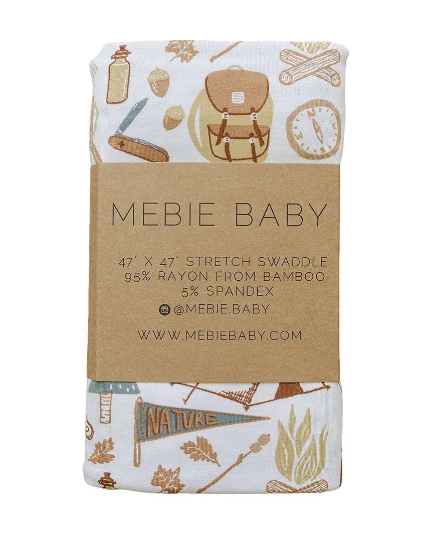 Camping Trip Bamboo Stretch Swaddle Milk & Baby