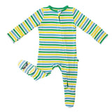 Tractors Stripe Footie Milk & Baby