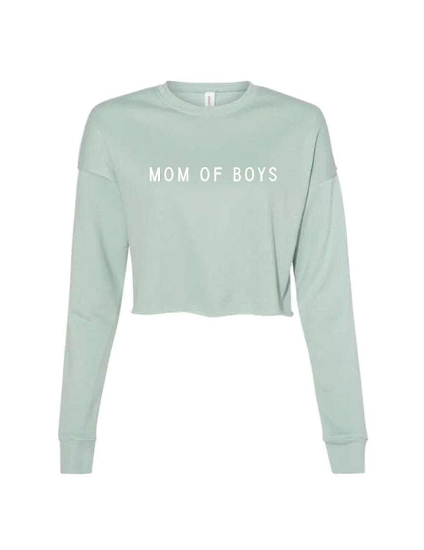 Mom Of Boys Crop Sweatshirt Milk & Baby