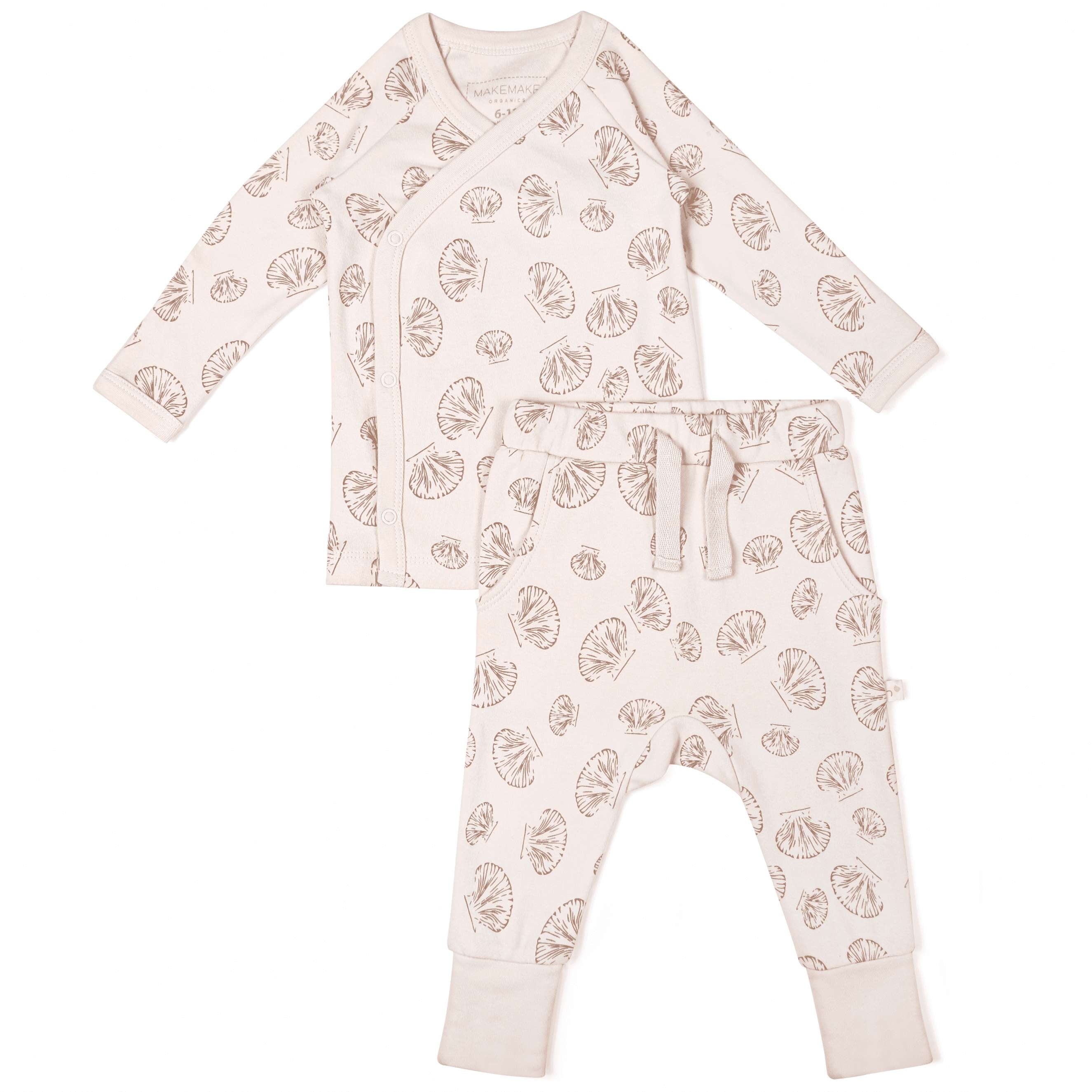 Organic Baby Top & Pants Set | Seashells Milk & Baby