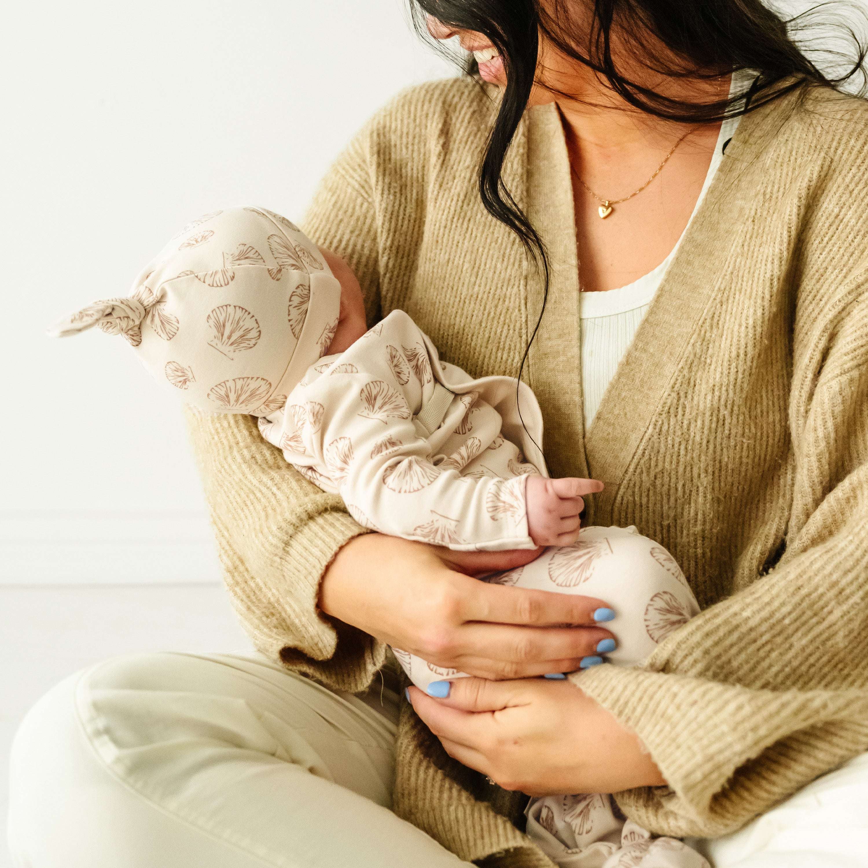 Organic Baby Sleep Gown Knotted | Seashells Milk & Baby