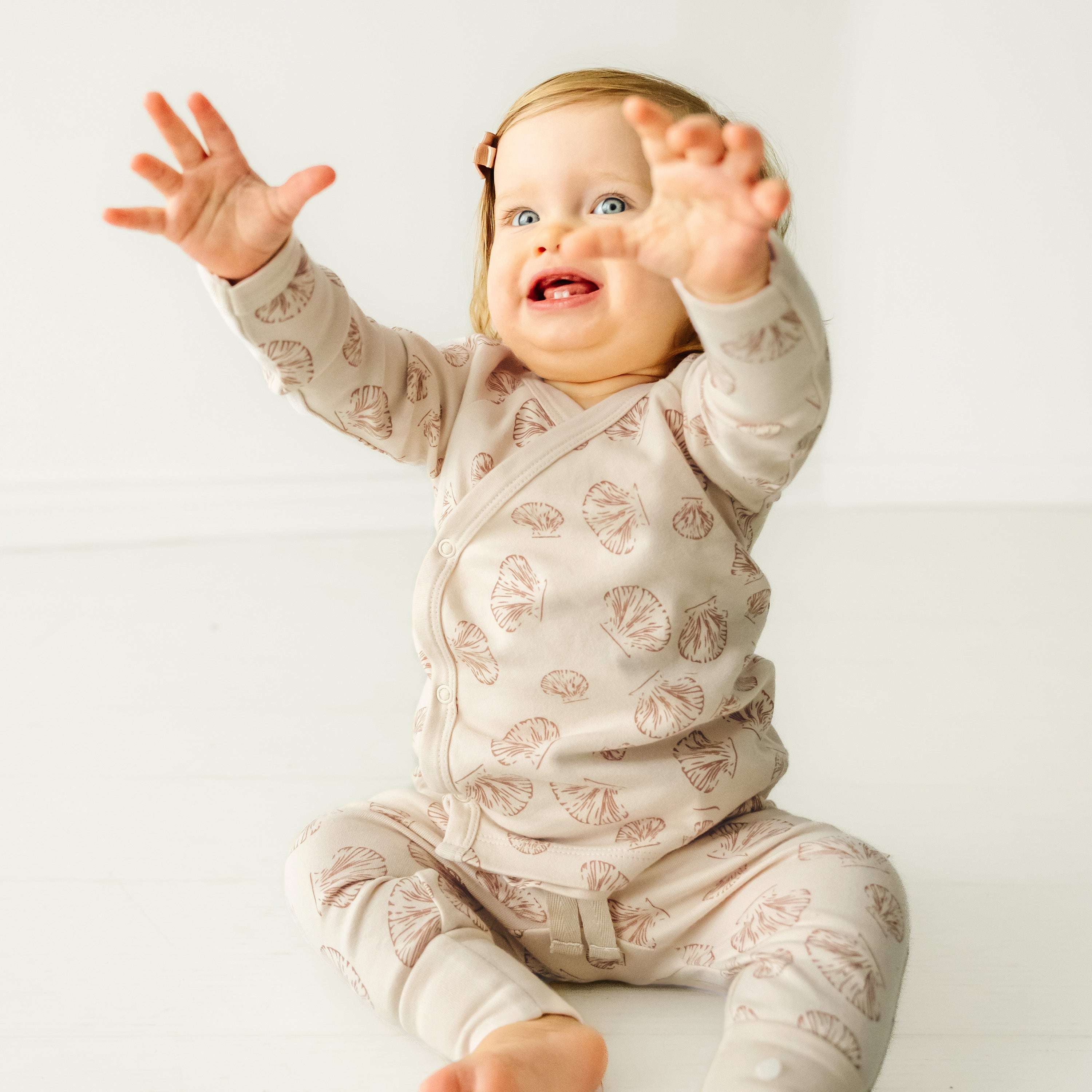 Organic Baby Top & Pants Set | Seashells Milk & Baby