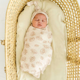 Organic Baby Swaddle Blanket & Hat | Seashells Milk & Baby