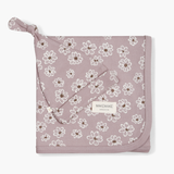 Organic Baby Swaddle Blanket & Hat - Daisies