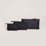 3-Piece Pouch Clutch Purse Set - Black