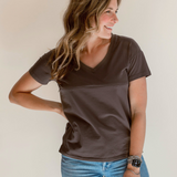 V-Neck Full Zip Breastfeeding Tee | Milk & Baby