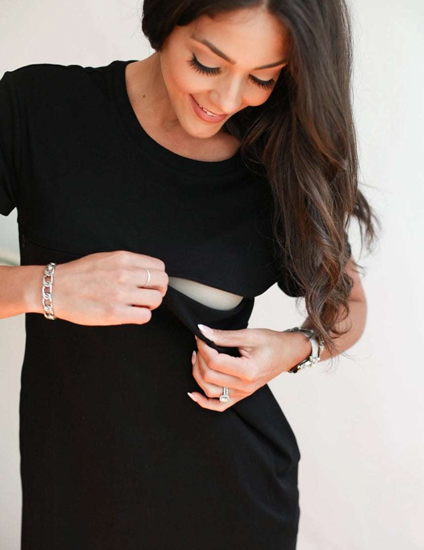 Breastfeeding T-Shirt Dress | Black Milk & Baby