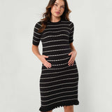 Louie Striped Knit Maternity & Nursing Dress | Milk & Baby