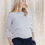 Leonie Maternity/Nursing Navy Stripe Top Milk & Baby