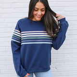 Six Stripe Invisible Zip Breastfeeding Sweatshirt