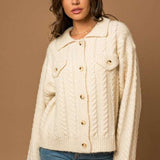 Cable Sweater Cardigan Milk & Baby