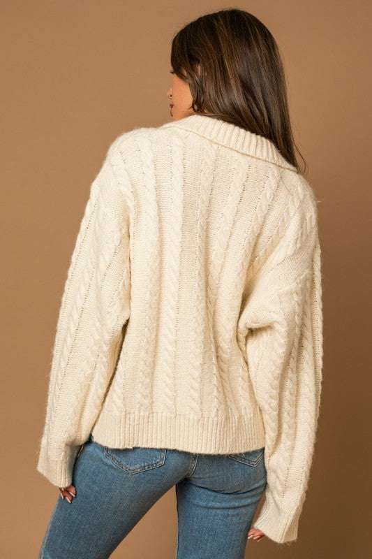 Cable Sweater Cardigan Milk & Baby