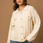 Cable Sweater Cardigan Milk & Baby