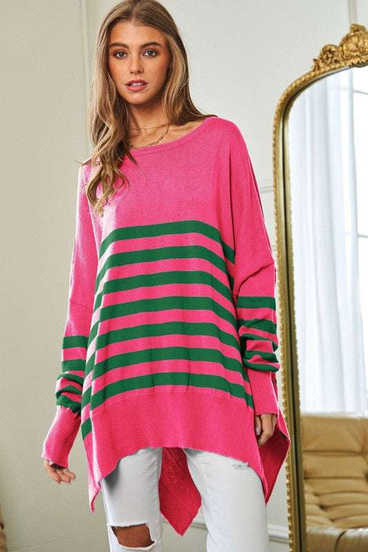 Striped Elbow Patch Sweater Milk & Baby