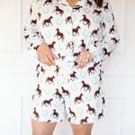 Horse Women's Button down short set | Milk & Baby