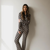 Women's Bamboo Pajamas | Black Checkerboard