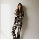 Black Checkerboard | Women's Bamboo Pajamas Milk & Baby