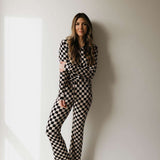 Black Checkerboard | Women's Bamboo Pajamas Milk & Baby