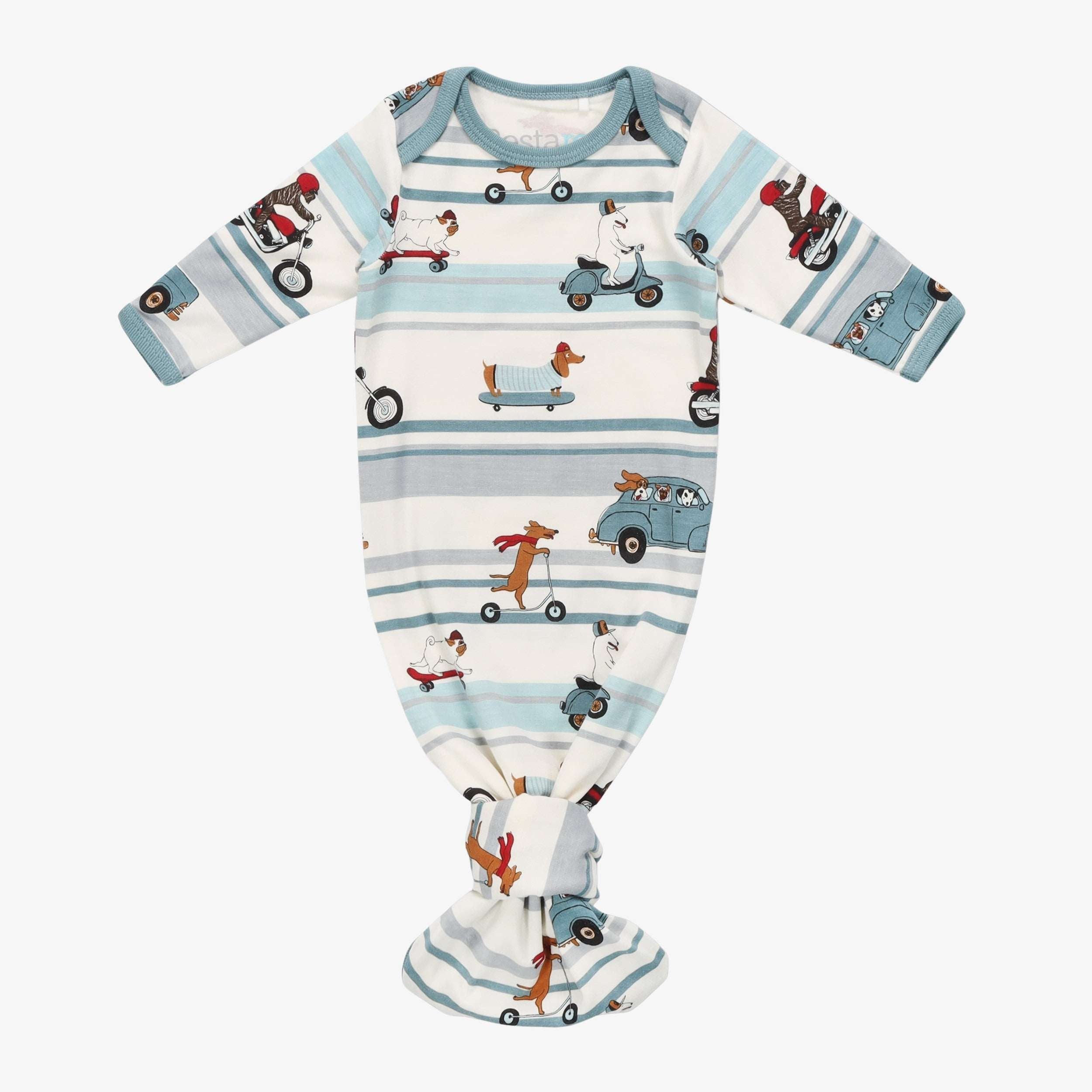 Traffic Jam Knotted Baby Gown - milk & baby