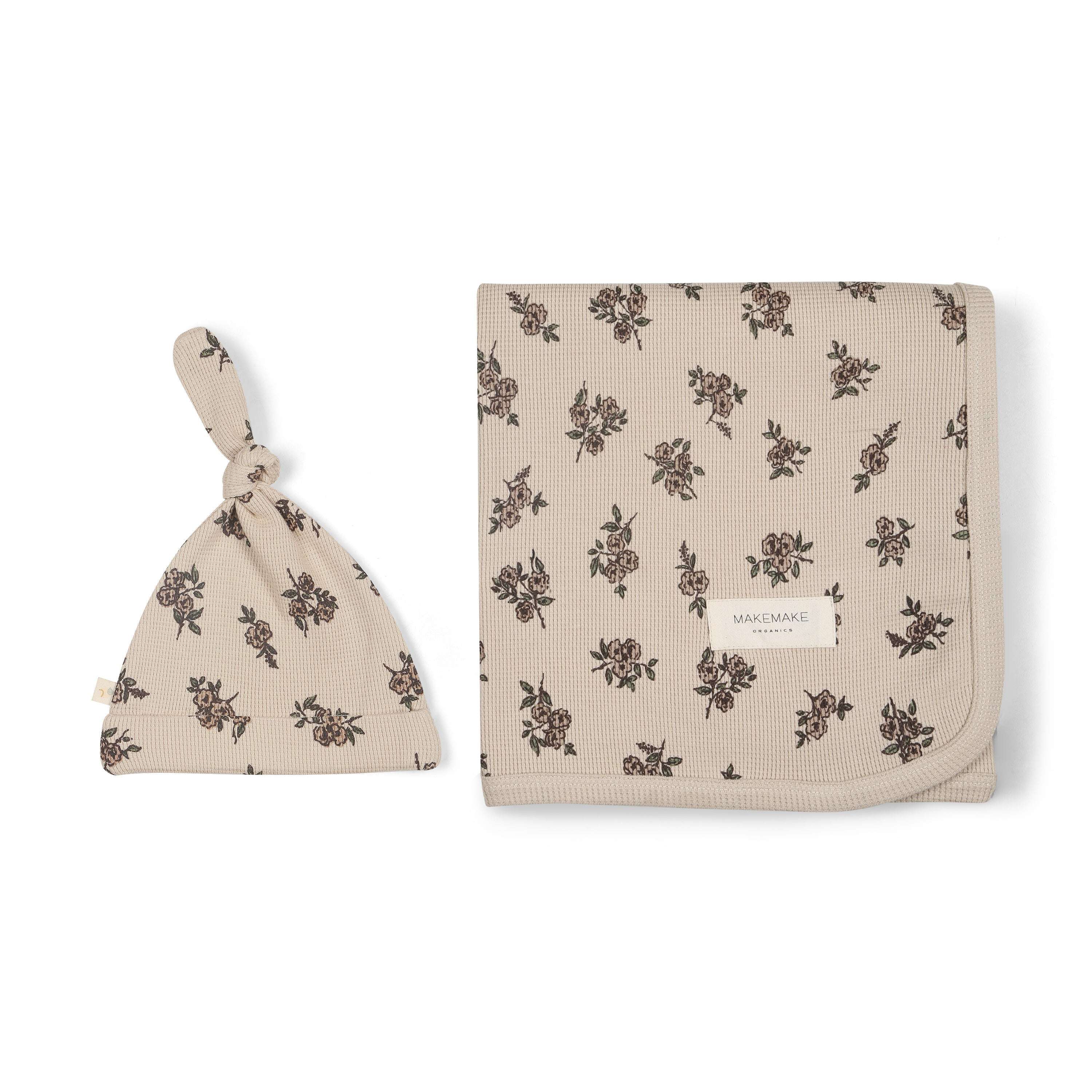 Posy | Organic Swaddle Blanket & Hat Milk & Baby