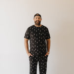 Midnight Lightning Bolt | Men's Bamboo Short Sleeve Pajama | Milk & Baby