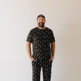 Midnight Lightning Bolt | Men's Bamboo Short Sleeve Pajama | Milk & Baby