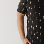 Midnight Lightning Bolt | Men's Bamboo Short Sleeve Pajama | Milk & Baby